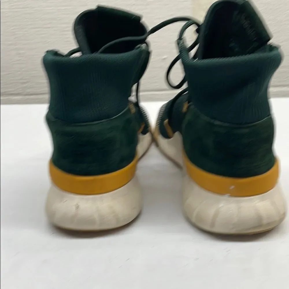 Adidas Tubular Primeknit Green and Tan (almost gold) High-Top Sneakers Size 12